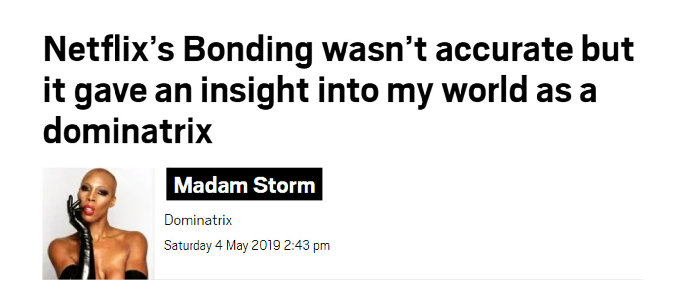 Madam Storm shares her opinion on Netflix's Bonding